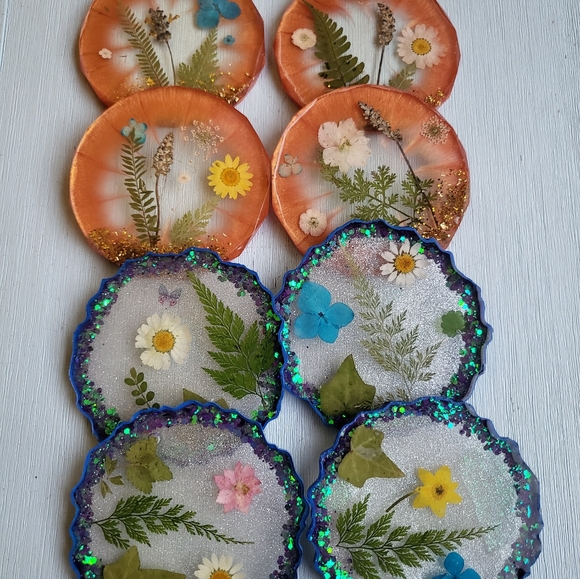 Beautiful flower coasters (2 pcs per order) - Picture 4 of 6